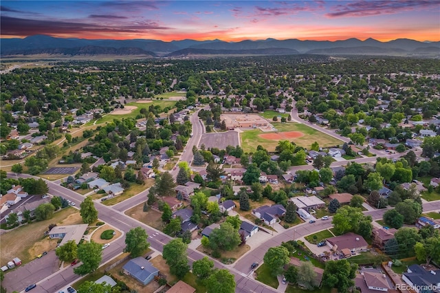 7767 S Depew St, Littleton, CO 80128 - aerial view at dusk of a mountain view