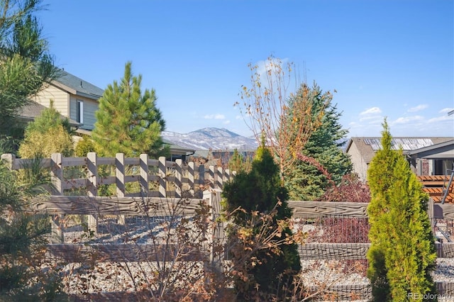 view of yard featuring a mountain view