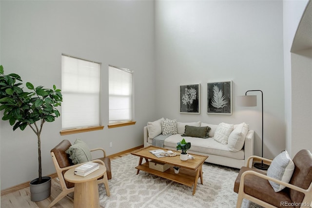 living room featuring light hardwood / wood-style flooring