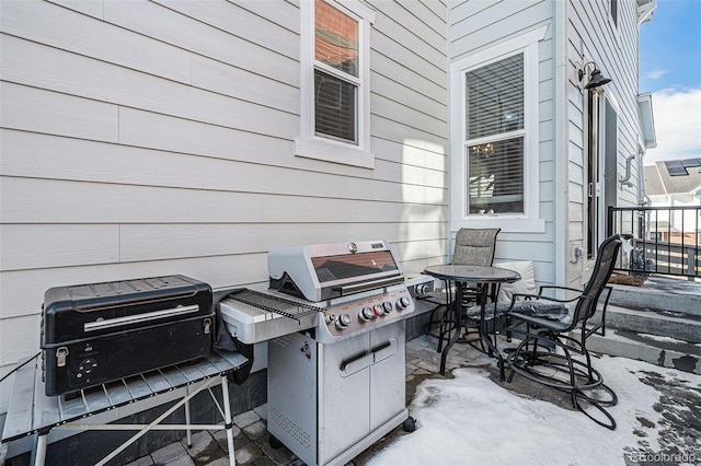 view of patio / terrace featuring a grill