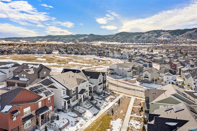 bird's eye view featuring a mountain view