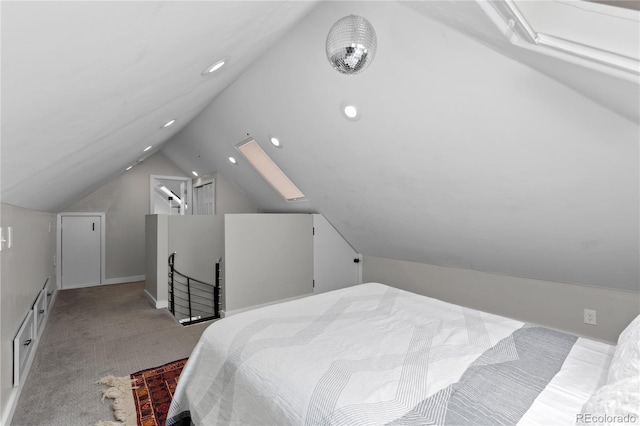 3443 Lawrence St, Denver, CO 80205 - bedroom featuring lofted ceiling and carpet floors
