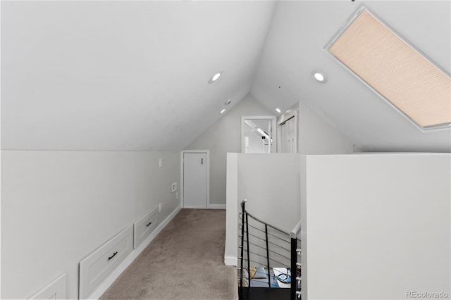 3443 Lawrence St, Denver, CO 80205 - additional living space featuring carpet flooring, lofted ceiling, and recessed lighting