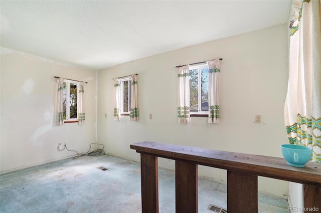 carpeted spare room featuring a healthy amount of sunlight and visible vents