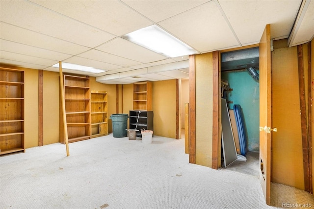 finished below grade area featuring carpet floors