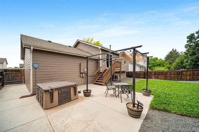 1482 S Pitkin Cir, Aurora, CO 80017 - fenced backyard with a patio, stairway, and a deck