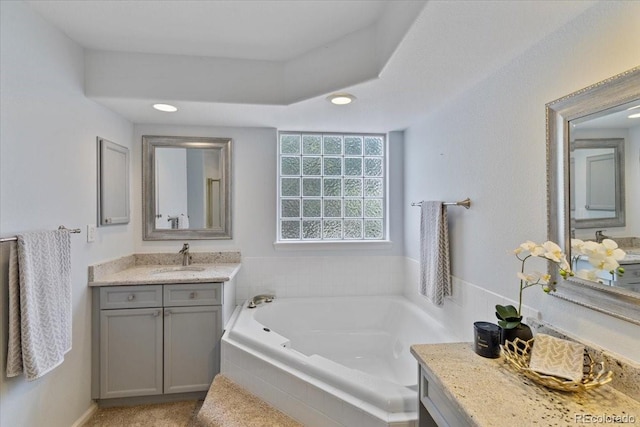 12671 Home Farm Ln, Westminster, CO 80234 - full bathroom featuring a bath, recessed lighting, and two vanities