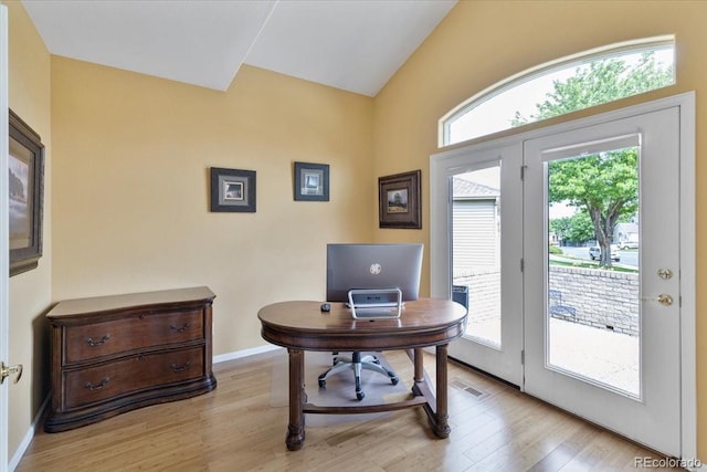 12671 Home Farm Ln, Westminster, CO 80234 - office space with light wood-style floors, baseboards, and lofted ceiling