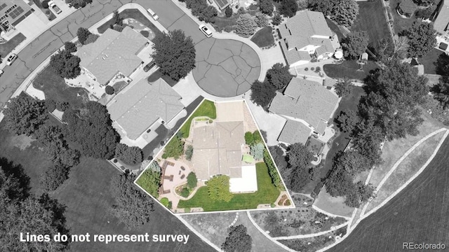 12671 Home Farm Ln, Westminster, CO 80234 - aerial perspective of suburban area with property parcel outlined