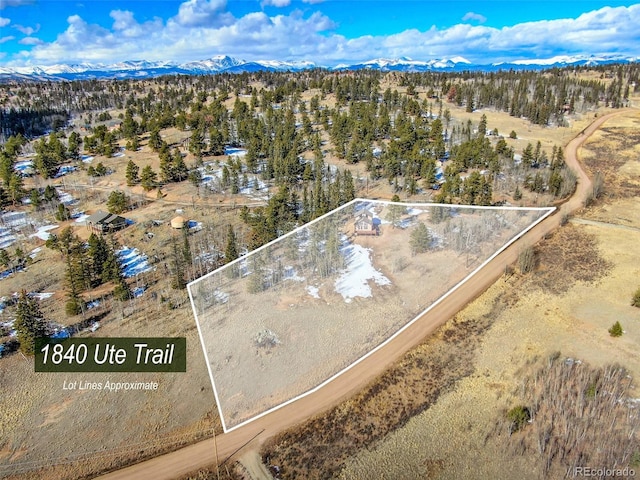 aerial view featuring a mountain view