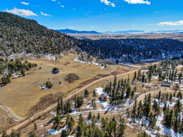 bird's eye view featuring a mountain view