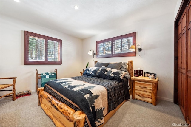 266 Lodgepole Dr, Evergreen, CO 80439 - bedroom featuring baseboards and light colored carpet