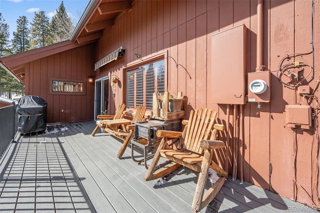 266 Lodgepole Dr, Evergreen, CO 80439 - wooden deck featuring grilling area