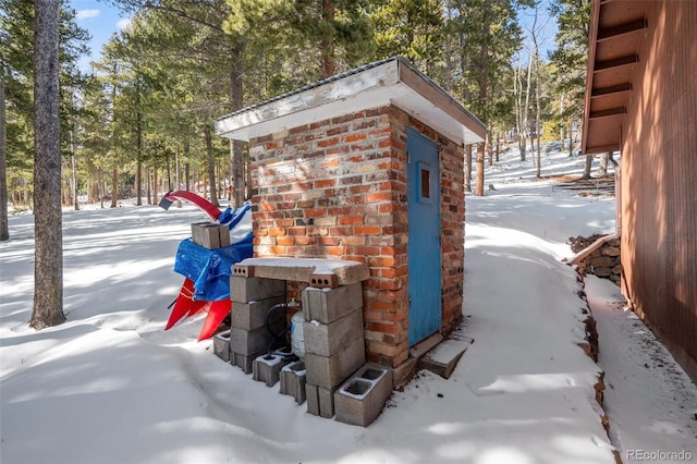 266 Lodgepole Dr, Evergreen, CO 80439 - exterior details with brick siding