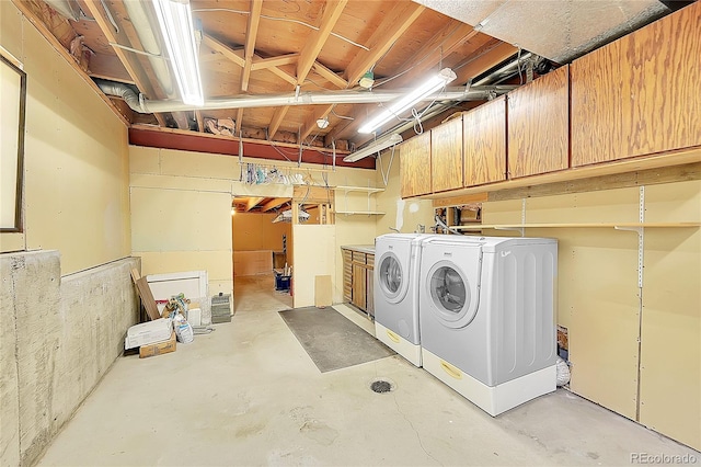 3145 S Bryant St, Sheridan, CO 80110 - unfinished below grade area featuring washing machine and clothes dryer