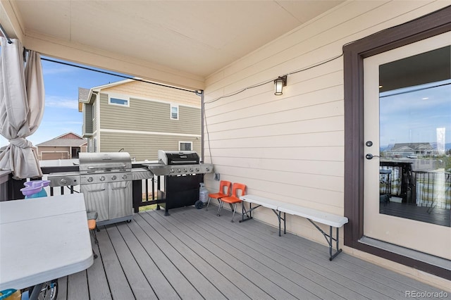 deck with grilling area