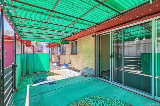 view of patio featuring a deck