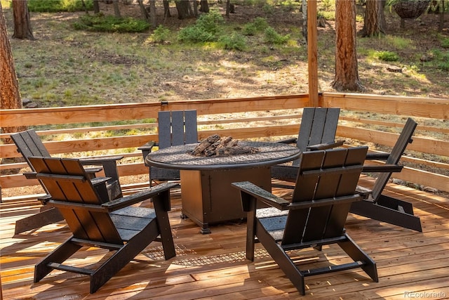 6549 Modoc Ln, Evergreen, CO 80439 - deck with a fire pit