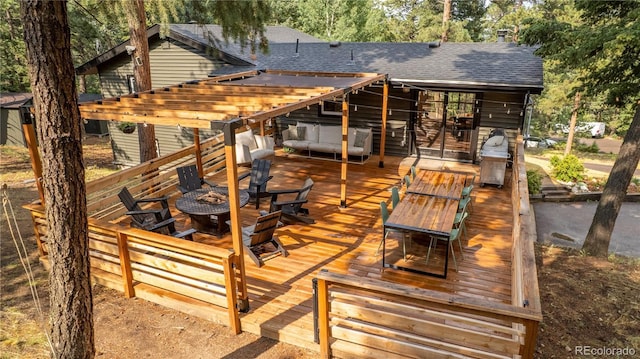 6549 Modoc Ln, Evergreen, CO 80439 - wooden deck with an outdoor living space