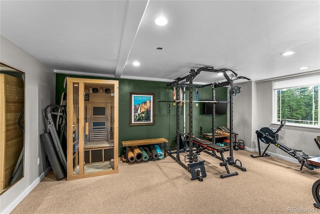 6549 Modoc Ln, Evergreen, CO 80439 - workout room with carpet floors and recessed lighting