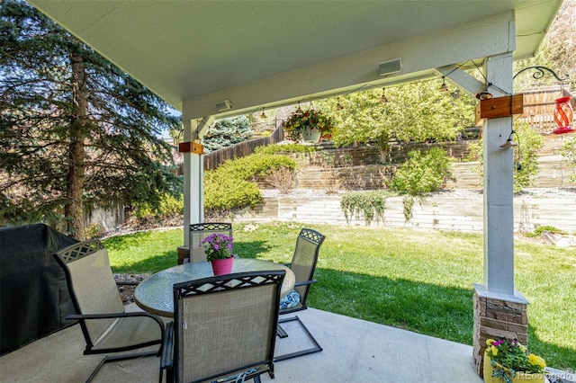 view of patio with outdoor dining space