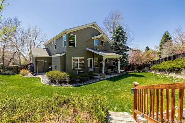 back of property with a patio area
