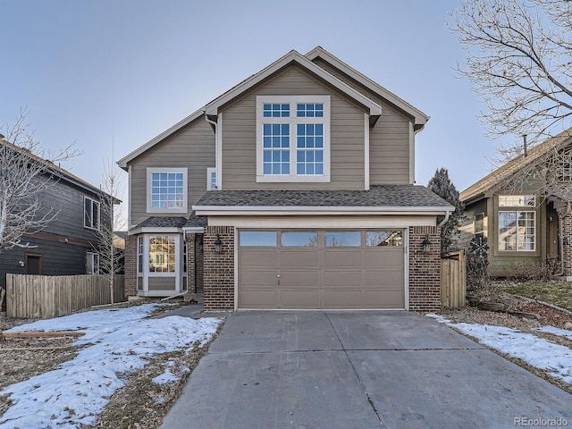 view of property featuring a garage