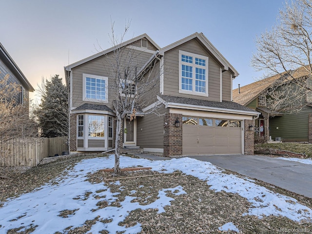 view of property featuring a garage