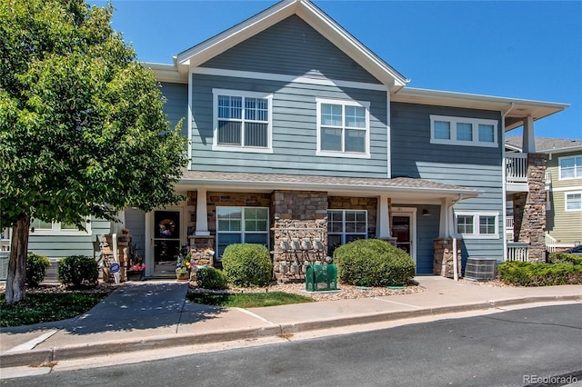 view of front of house featuring central AC unit