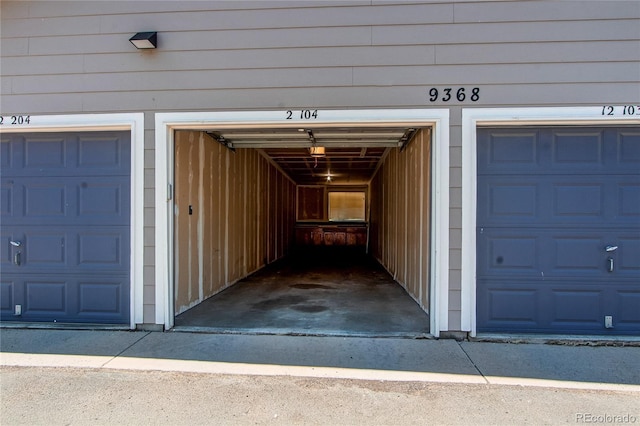 view of garage