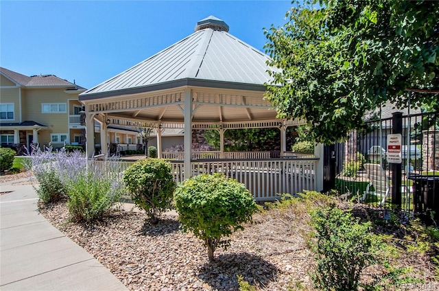 view of property's community with a gazebo