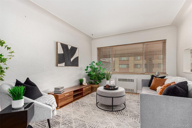 1454 Jersey St Unit 104, Denver, CO 80220 - living room with radiator and wood finished floors