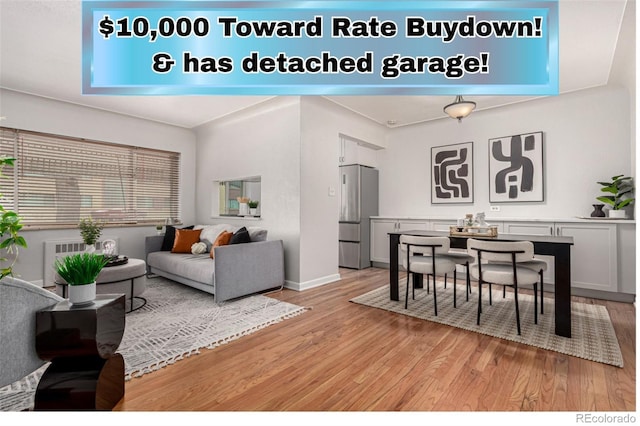 1454 Jersey St Unit 104, Denver, CO 80220 - living area featuring light wood-style flooring and baseboards