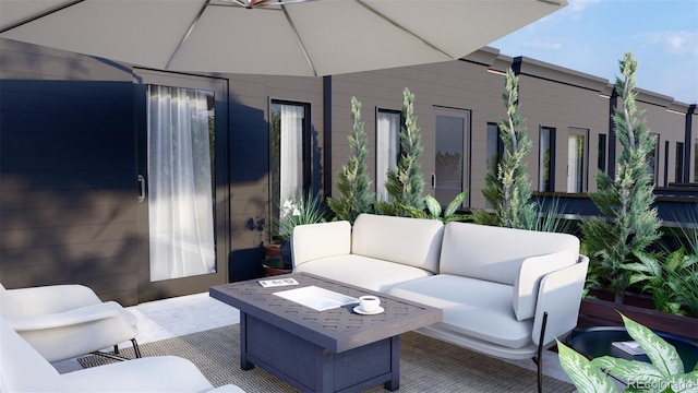 115 W 2nd Ave Unit 101, Denver, CO 80223 - view of patio / terrace featuring outdoor lounge area