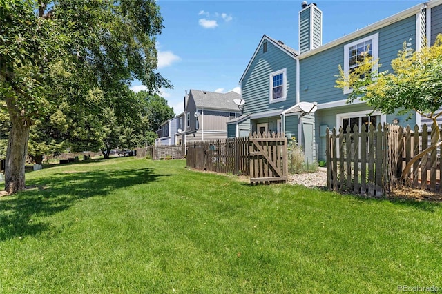 view of yard with fence