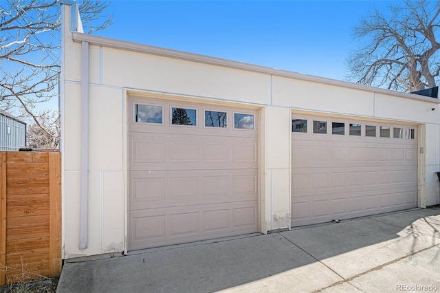 view of garage