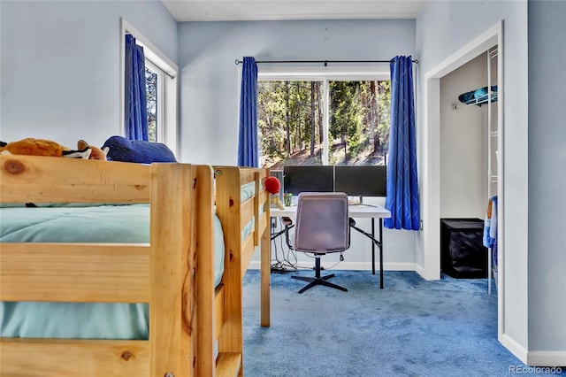 11798 Ridge Rd, Golden, CO 80403 - carpeted bedroom with baseboards and an office area