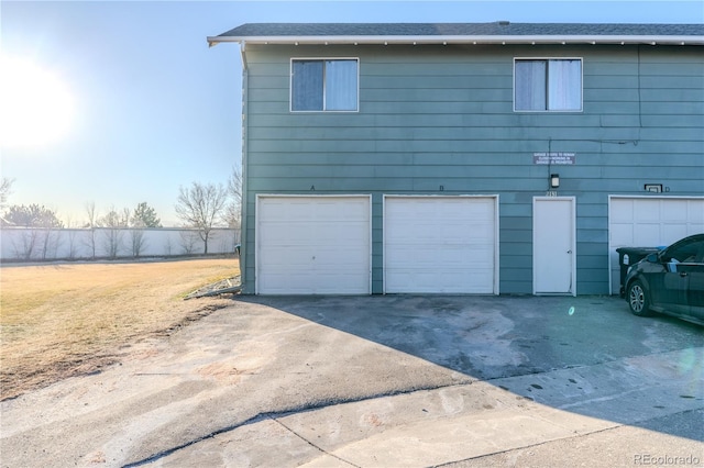 view of garage