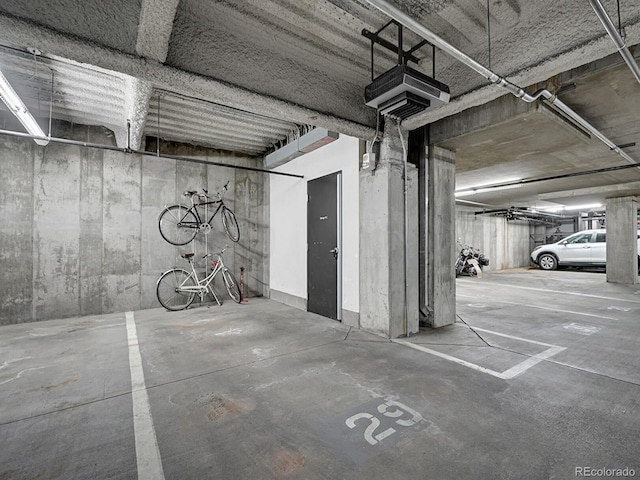 view of parking garage