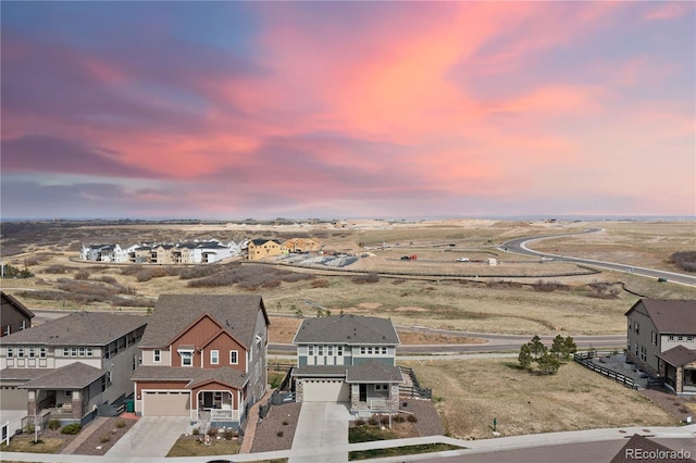 aerial view with a residential view