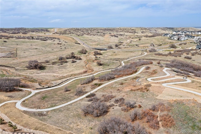 aerial view with a rural view