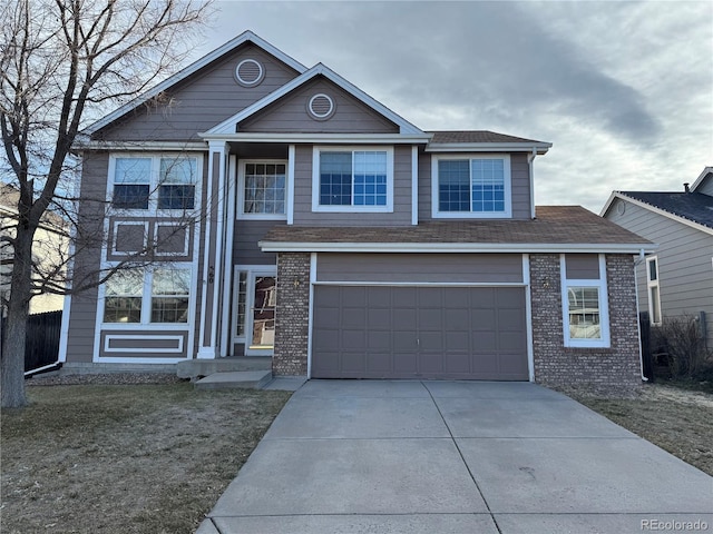 view of front facade with a garage