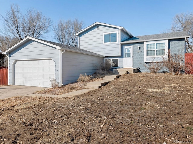 tri-level home with a garage