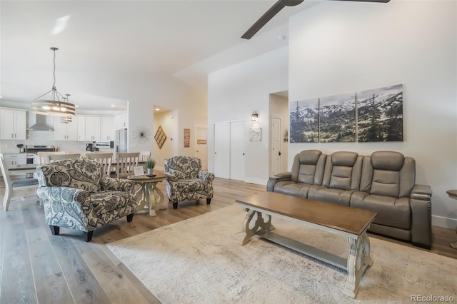 living room featuring light hardwood / wood-style flooring