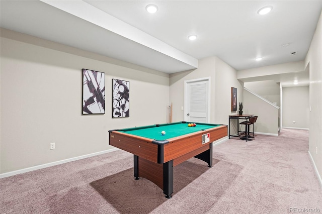 48 Mayflower Park Pl, Colorado Springs, CO 80905 - playroom featuring carpet flooring, pool table, and recessed lighting