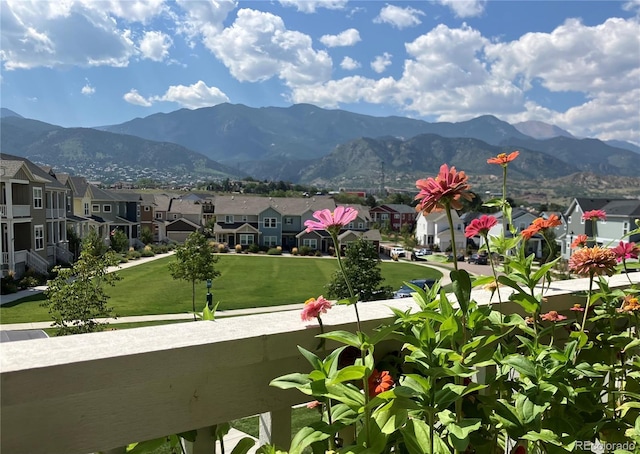 48 Mayflower Park Pl, Colorado Springs, CO 80905 - view of property's community with a residential view, a mountain view, and a yard