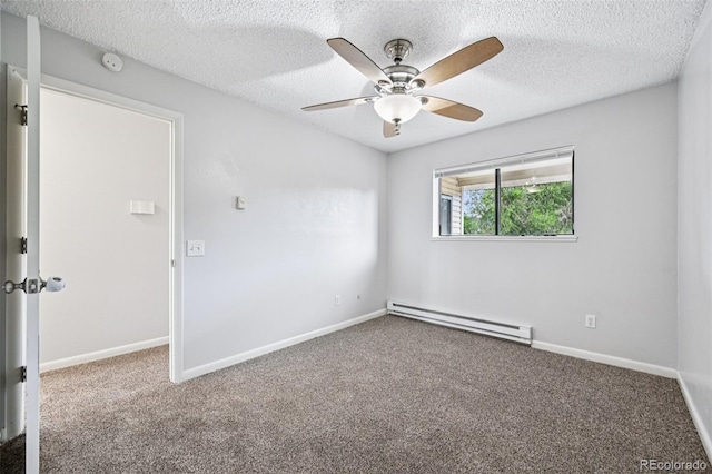 7825 Barbara Ann Dr Unit I, Arvada, CO 80004 - carpeted empty room with baseboard heating, ceiling fan, and a textured ceiling