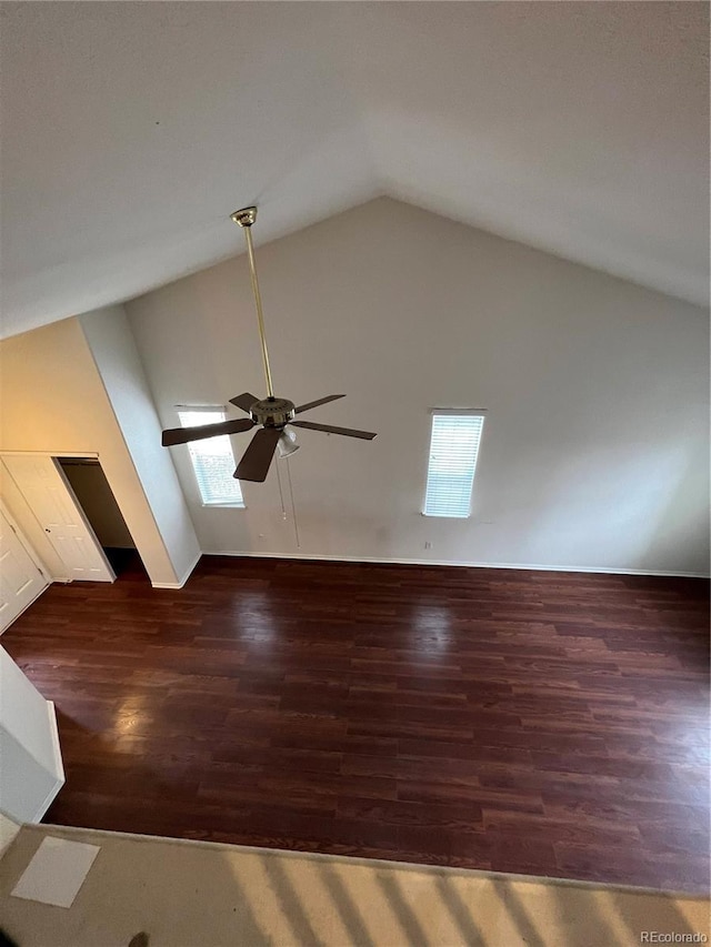 room details with baseboards, wood finished floors, and a ceiling fan