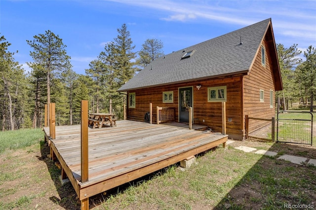 18247 State Highway 7, Lyons, CO 80540 - wooden deck featuring a gate