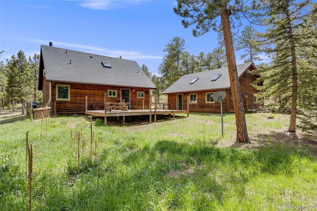 18247 State Highway 7, Lyons, CO 80540 - rear view of property featuring a wooden deck and roof with shingles